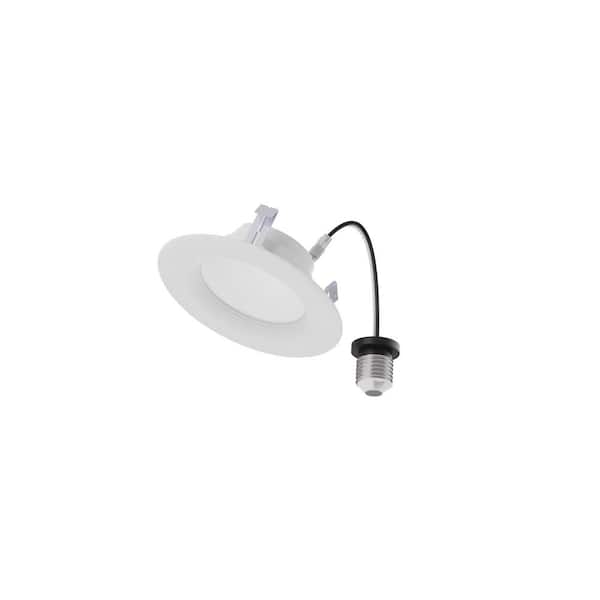 Photo 1 of 4 in. 2700K Integrated LED White Recessed Trim (4-Pack)