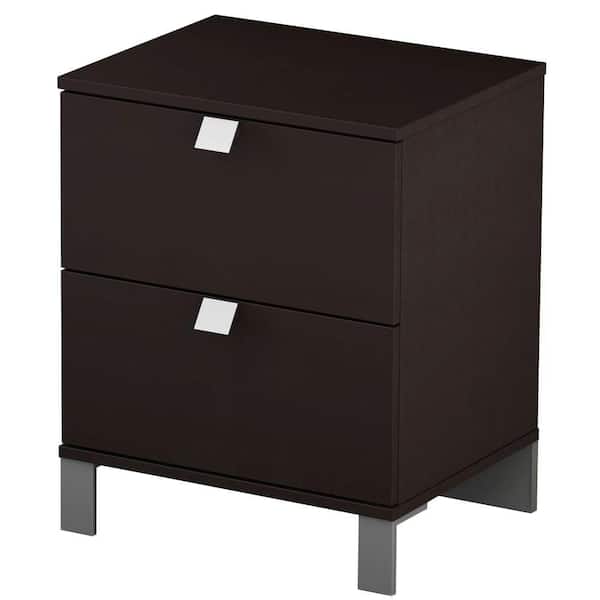 South Shore Spark 2-Drawer Nightstand in Chocolate