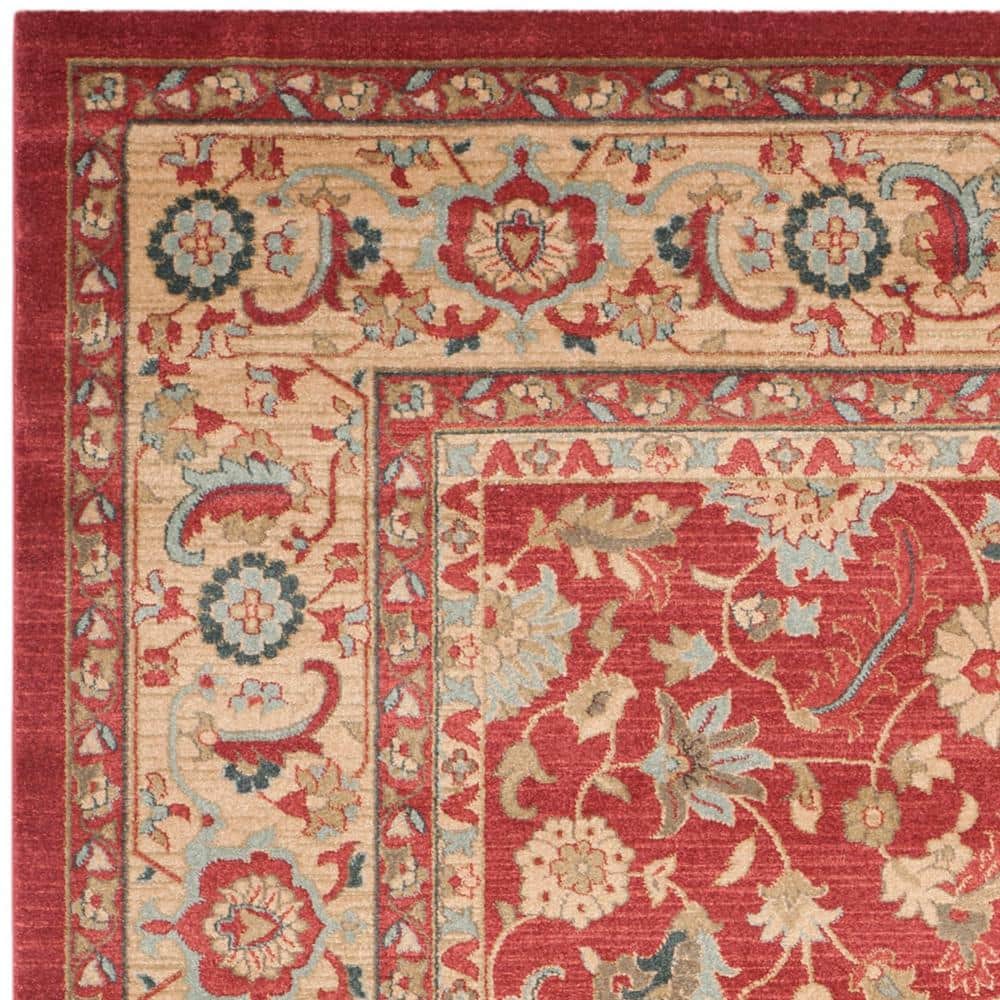Regal Elegance Red Synthetic 8' x 10' Hand-Knotted Area Rug