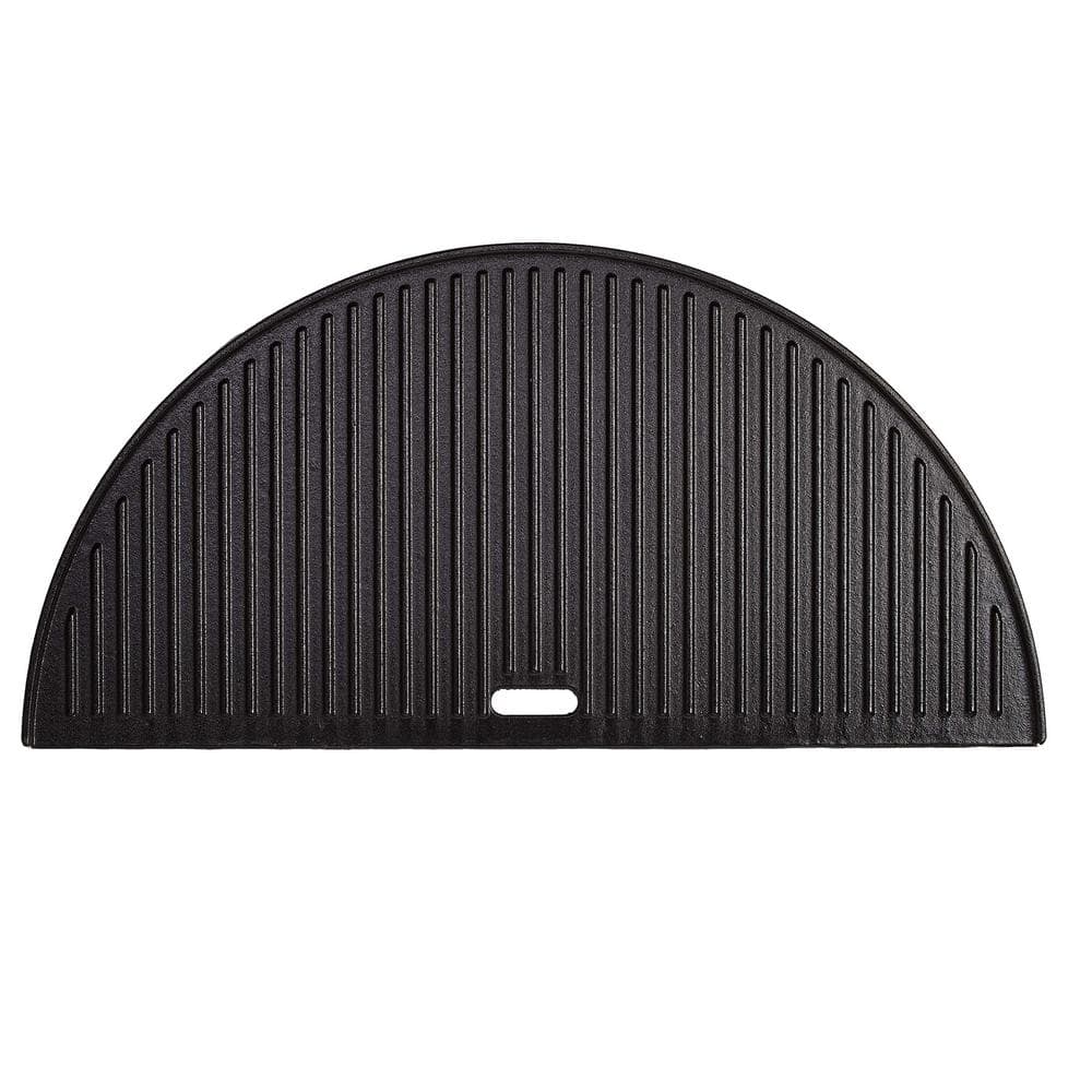 Black Cast Iron Half-Moon Reversible Griddle for 24-inch Grill
