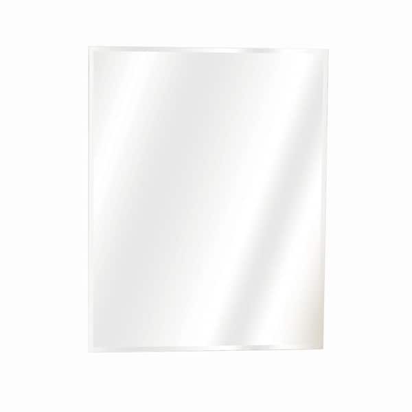 Photo 1 of 16 in. W x 20 in. H x 4 in. D Recessed Frameless Mirrored Medicine Cabinet in Mirrored Glass