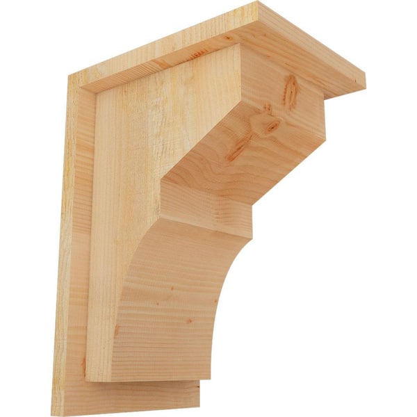 Ekena Millwork 8 in. x 10 in. x 14 in. Monterey Rough Sawn Douglas Fir Corbel with Backplate