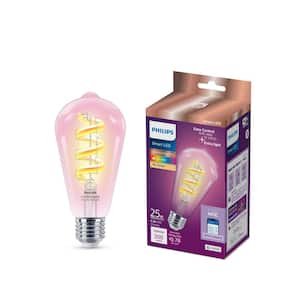 Amber and Full Color ST19 25W Equivalent Dimmable Smart Wi-Fi WiZ Connected Vintage Edison LED Light Bulb 2100K (1-Pack)