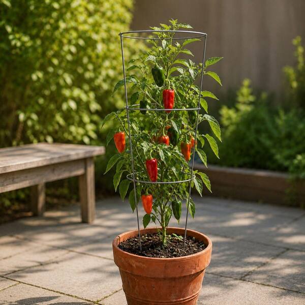 Vigoro 42 in. Heavy-Duty Galvanized Tomato Cage 704009VG - The
