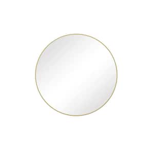 39 in. W x 39 in. H Round Metal Framed Wall Bathroom Vanity Mirror in Gold