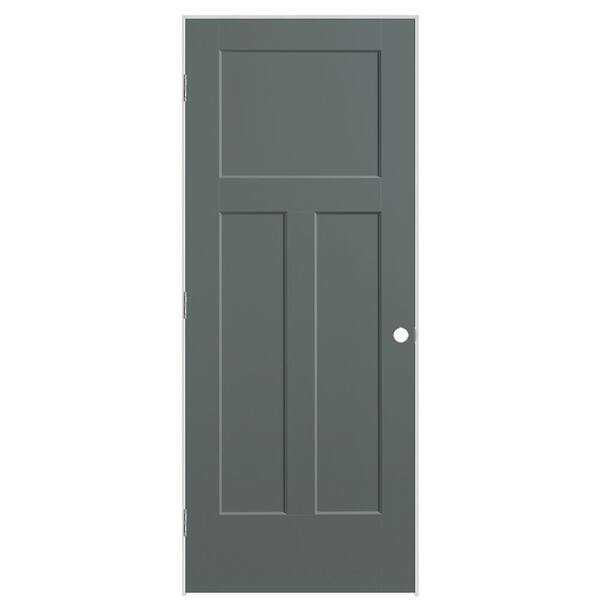 Masonite 32 in. x 80 in. 3-Panel Winslow Right-Hand Solid Core Cordite Molded Composite Single Prehung Interior Door