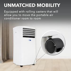 Compact Size 10000 BTU Portable Air Conditioner with Dehumidifier Activated Carbon Air Filter and Washable Pre-Filter