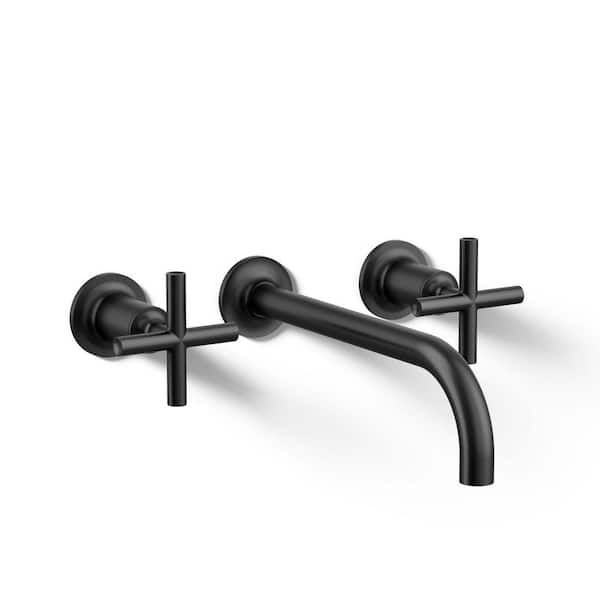 KOHLER Purist 2-Handle Bathroom Sink Faucet Trim Kit in Matte Black (Valve Not Included)