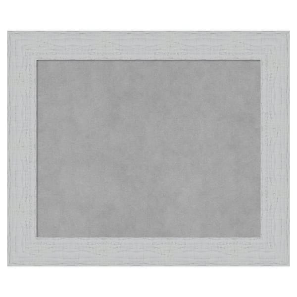 Amanti Art Shiplap White 24 in. x 20 in Framed Magnetic Board