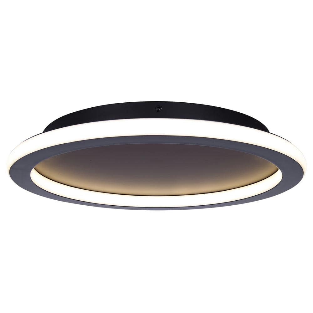 GAVYN 16 in. 1-Light Integrated LED Black Modern Flush Mount price history on PriceWatchPro