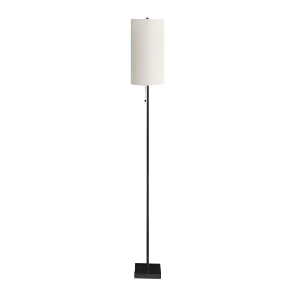 64 in. Black Metal 1-Light Standard Floor Lamp with Sleek Finish and Ivory Drum Shade for Living Room, Bedroom, Office price history on PriceWatchPro
