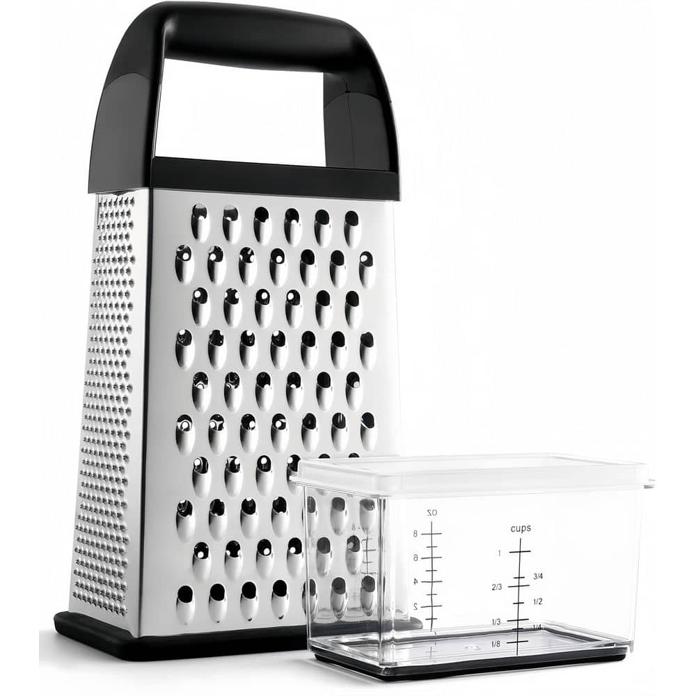 Stainless Steel Cheese Grater with Container Box and Zester for Shredding Cheese, Parmesan, and Kitchen Tasks (1-Pack) price history on PriceWatchPro