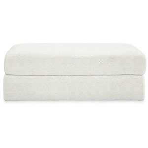 White Polyester Rectangle Accent Ottoman