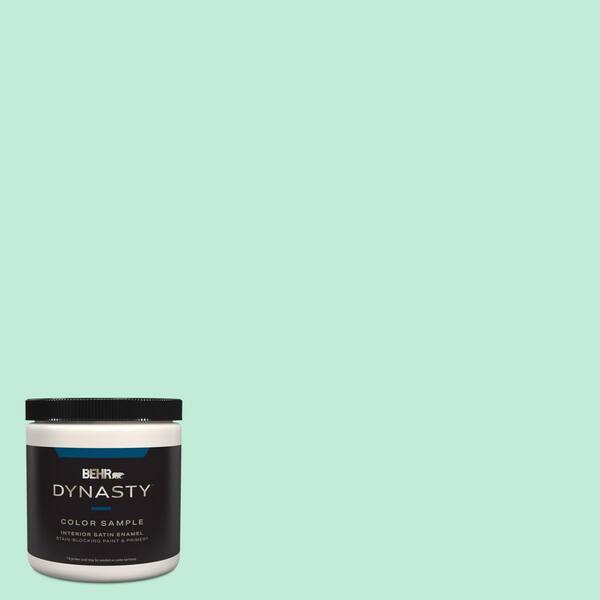 BEHR DYNASTY 8 oz. #470A-2 Seafoam Pearl Satin Enamel Stain-Blocking ...