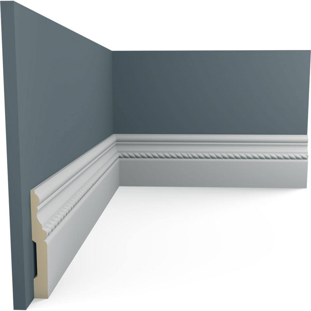 Gray Primed Polyurethane Geometric Baseboard Moulding Sample