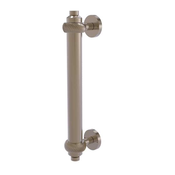 8 in. Center-to-Center Door Pull with Twisted Aents in Antique Pewter