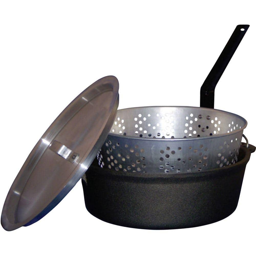 Alsasa® 14 Quart Aluminum Frying Pot With Basket and Handles