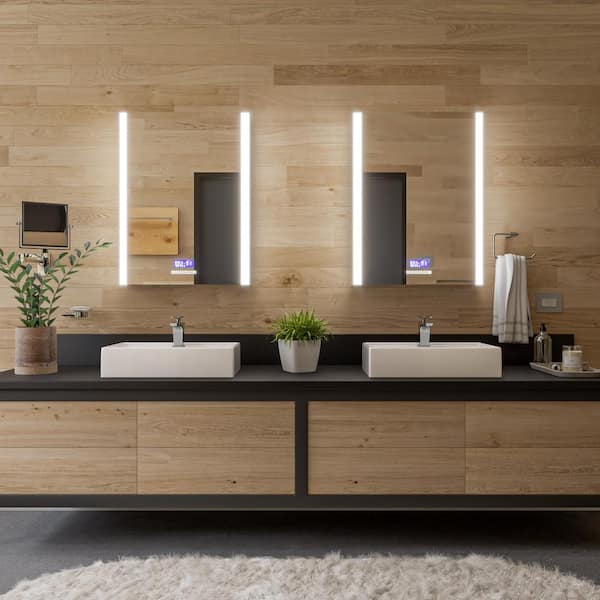 24 in. W x 32 in. H Frameless Recessed or Surface Mount Medicine Cabinet with LED Light and Bluetooth