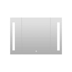 36 in. W x 26 in. H Black Rectangular Anti-Fog Dimmable LED Light Medicine Cabinet with Mirror