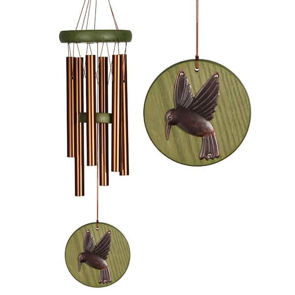 WOODSTOCK CHIMES Signature Woodstock Habitats Chime, 17 in. Green Hummingbird Wind Chime