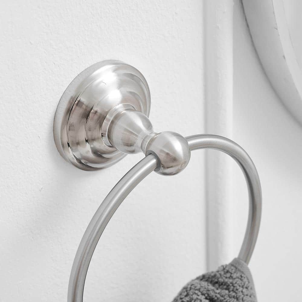 Brushed Nickel Wall Mounted Circular Towel Ring