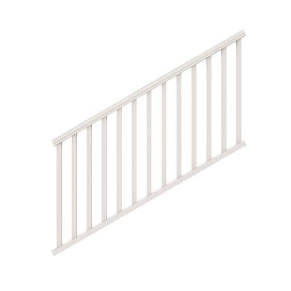 Veranda Traditional 8 ft. x 36 in. White PolyComposite Stair Rail Kit ...