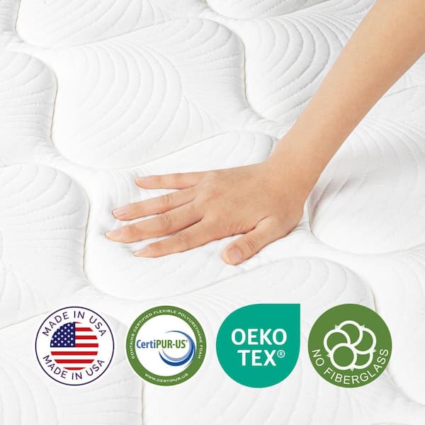 Queen Size Medium Firm Memory Foam 5-Zone Hybrid Innerspring Euro Top 10 in. Bed-in-a-Box Mattress