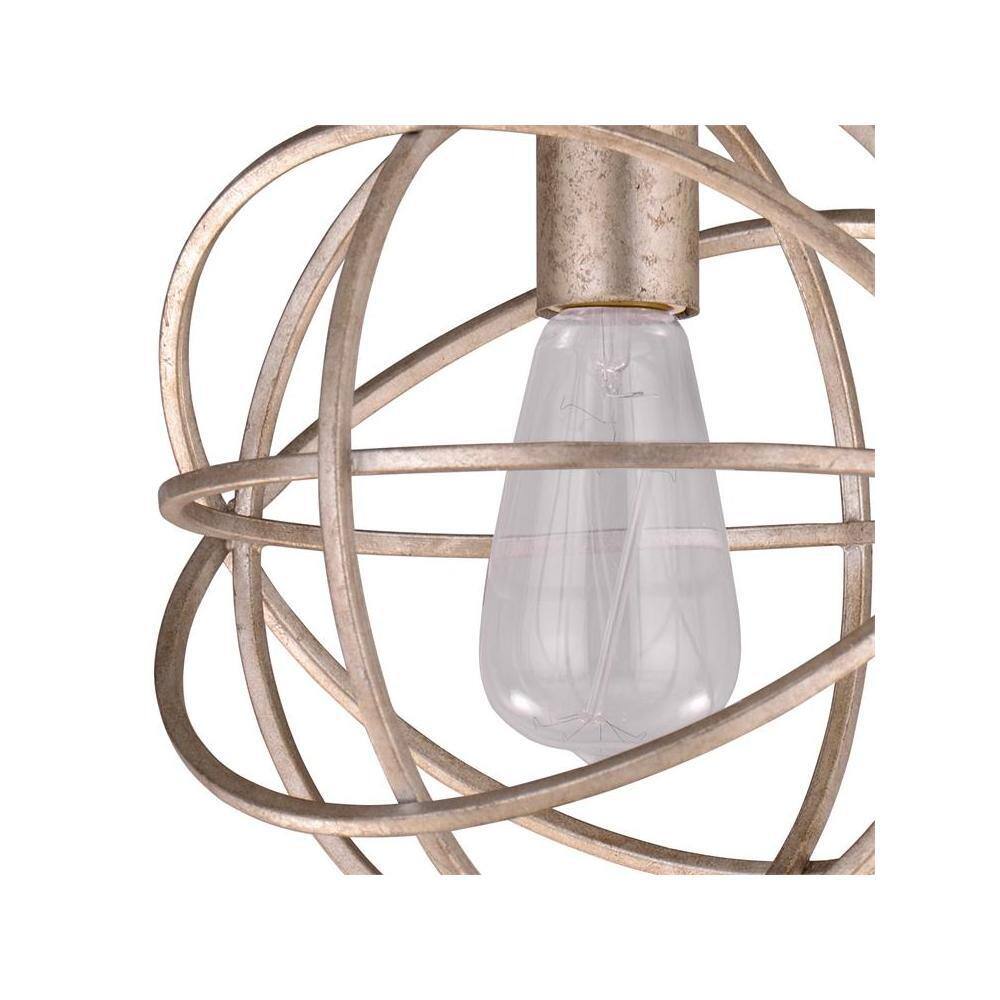 Olde Silver Crystal Globe Pendant Light