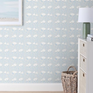 Ava Vine Blue Peel and Stick Wallpaper Panel (covers 26 sq. ft.)