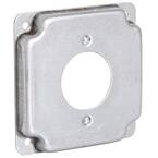4 in. W Galv. Steel Metallic 1-Gang Exposed Work Square Cover for 1.719 in. Dia 30A Locking Receptacle (1-Pack)