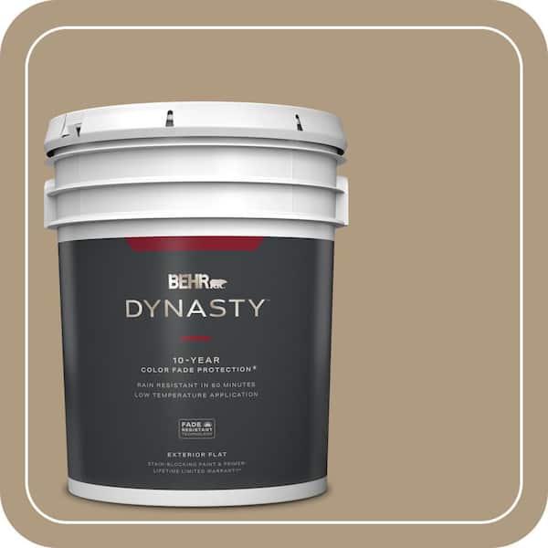 BEHR DYNASTY 5 gal. #MQ2-24 Golden Olive Flat Exterior Stain-Blocking Paint & Primer