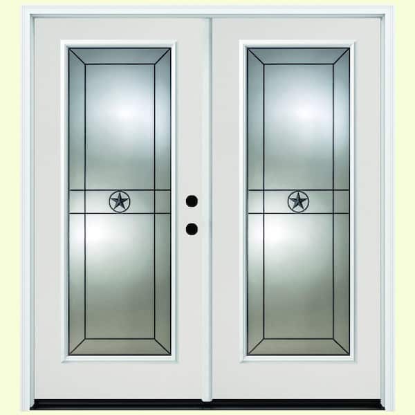Steves & Sons 60 in. x 80 in. Alamo White Primer Prehung Primed Left-Hand Inswing Full Lite Fiberglass Patio Door