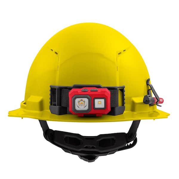 BOLT Yellow Type 1 Class C Full Brim Vented Hard Hat with 6-Point Ratcheting Suspension (10-Pack)