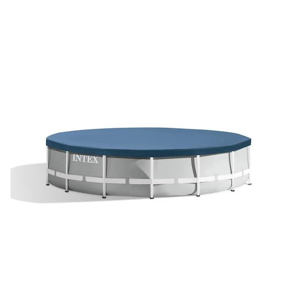 Intex 15 ft. Round Metal Frame Solar Leaf Pool Cover 28032E - The Home ...