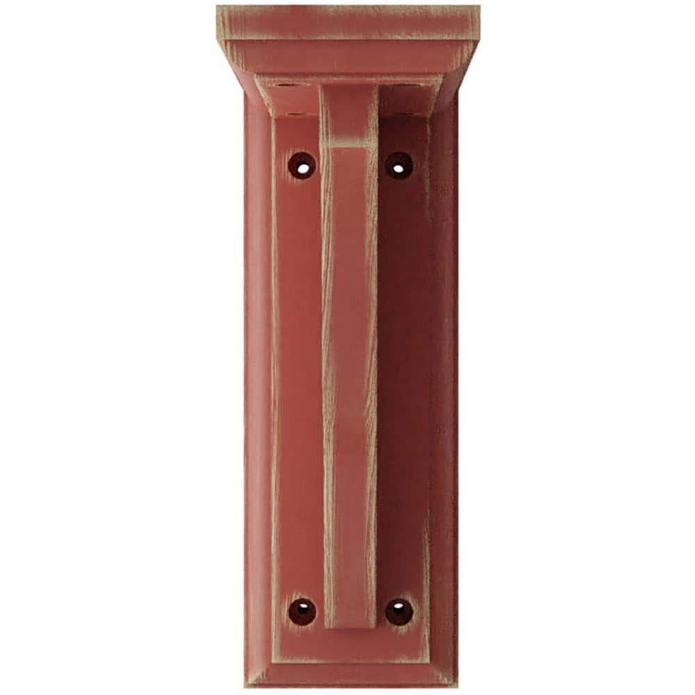 Salvage Red Distressed Wood Vintage Corbel Bracket