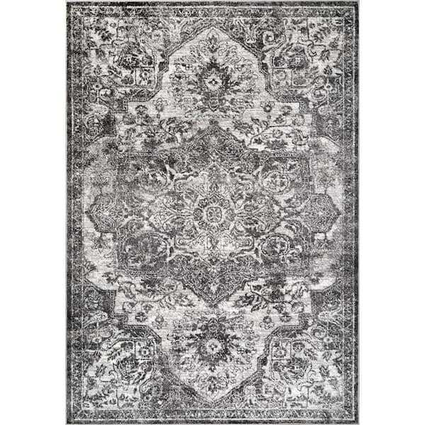 nuLOOM Transitional Medallion Maryanne Gray 4 ft. x 6 ft. Area Rug