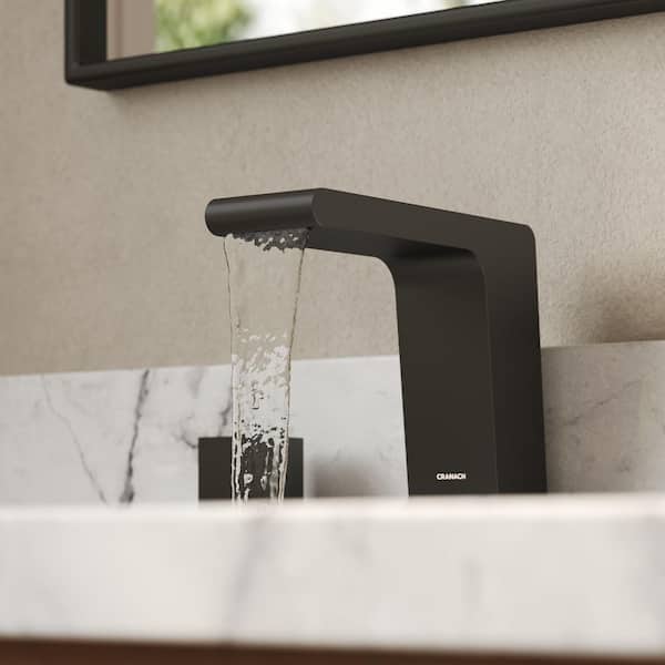 FARNE 8 in. Widespread Double Handles Bathroom Faucet in Matte Black Valve Included (1-Pack)