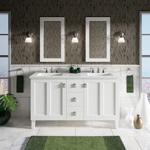 Poplin 60 in. W x 22 in. D x 35 in. H Bathroom Vanity Cabinet without Top in Linen White