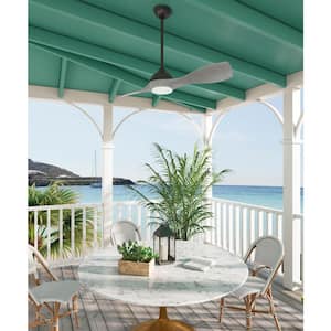 Milstream 56 in. Integrated LED Indoor/Outdoor Noble Bronze Ceiling Fan with Light Kit and Remote
