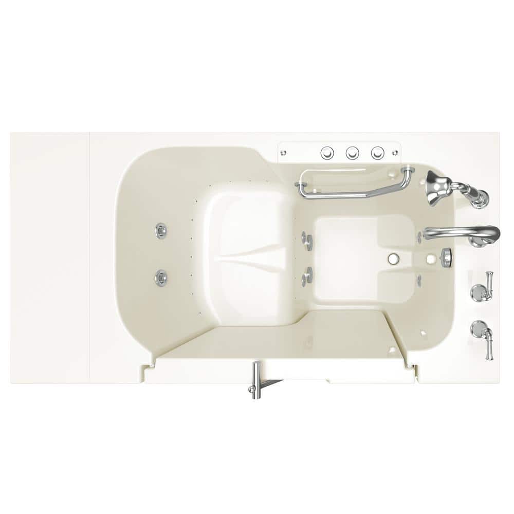 52'' x 32'' Linen Fiberglass Walk-in Bathtub with Chrome Faucet