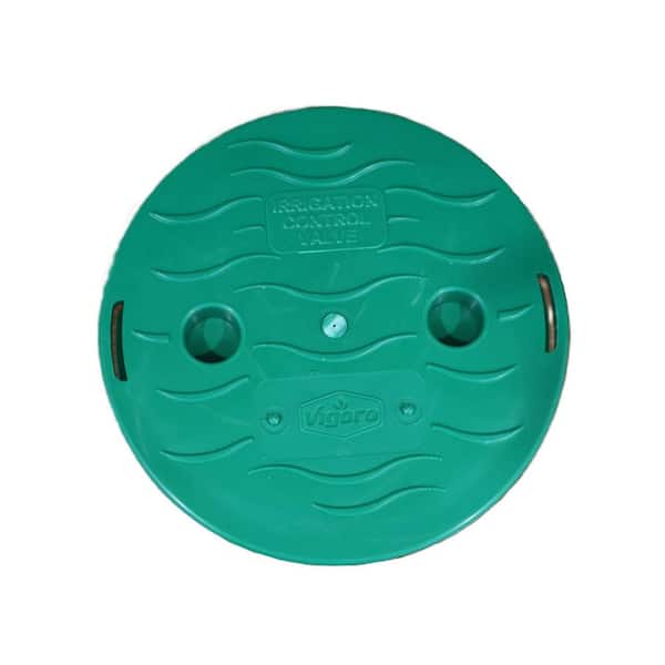 6 in. Round Irrigation Valve Box Lid, Green Lid