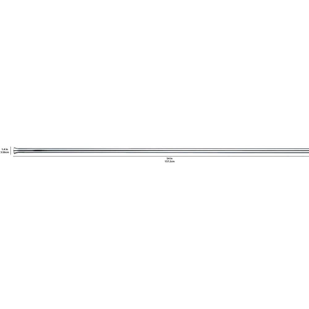 Adjustable Chrome Tension Curtain Rod with Classic Finial