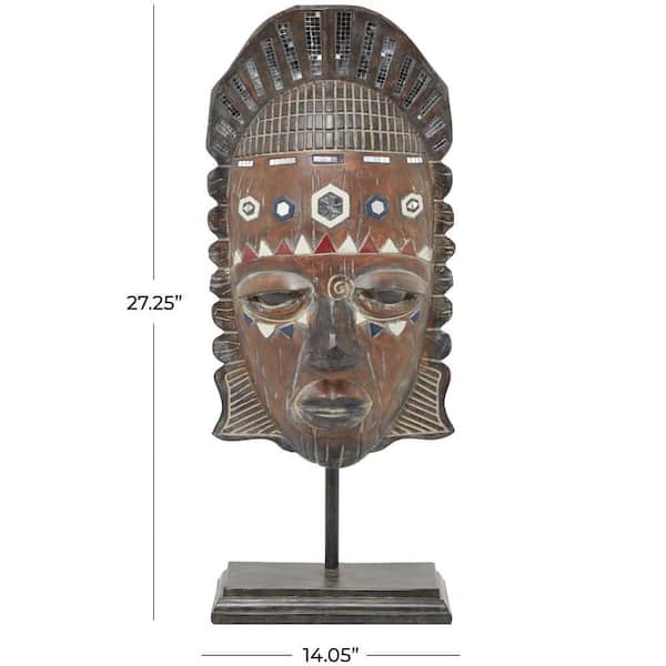 Litton Lane South African Benin Art Brass Leopard Sculpture Table Decor  14495 - The Home Depot