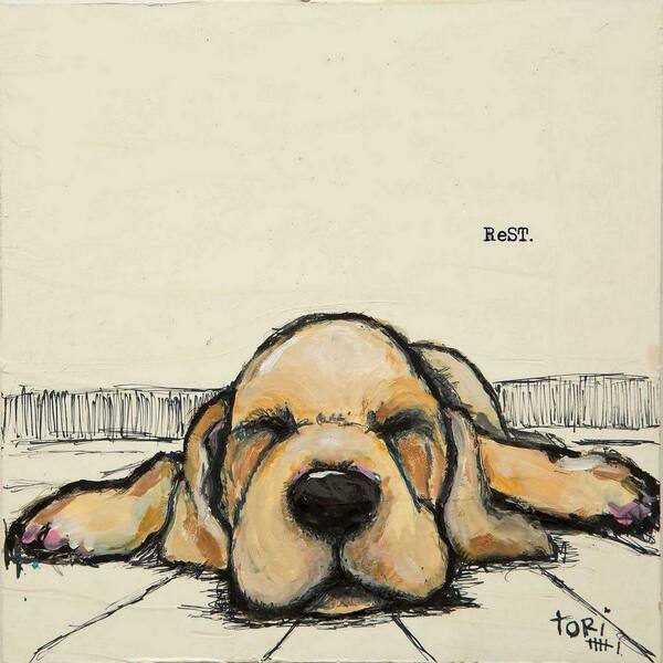 Stupell Resting Labrador Dog Pencil Sketch Gallery Wrapped Canvas Wall Art,  24 x 30