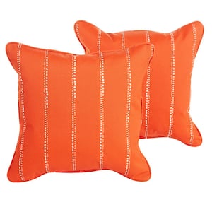 Carlo Orange Square Outdoor Throw Pillow (2-Pack)