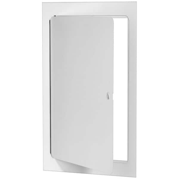 12 in. White Single Door Steel Access Door, Flush Universal Mount, (Screwdriver Latch)