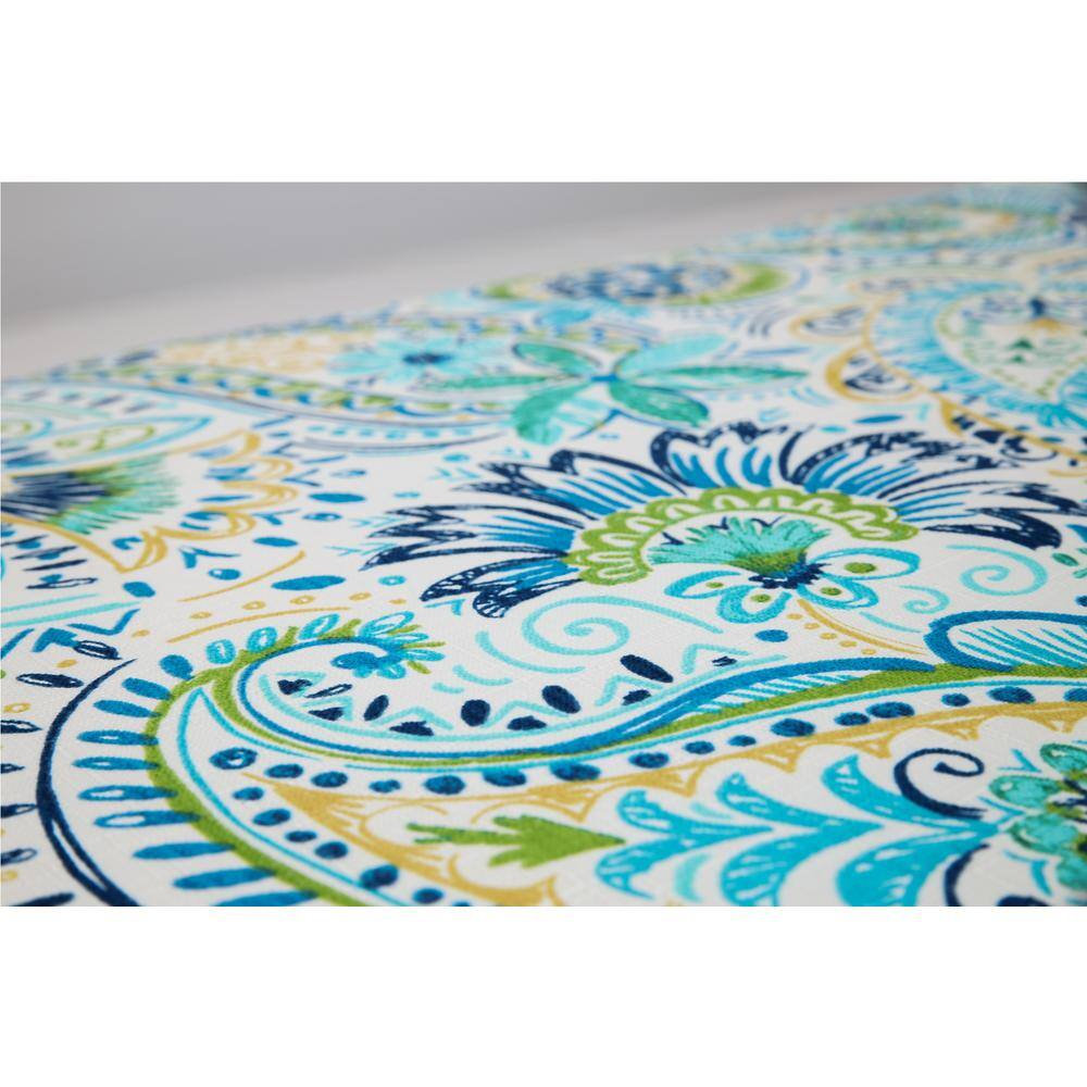 Gilford Blue and Yellow Paisley Rectangular Lumbar Pillows, Set of 2