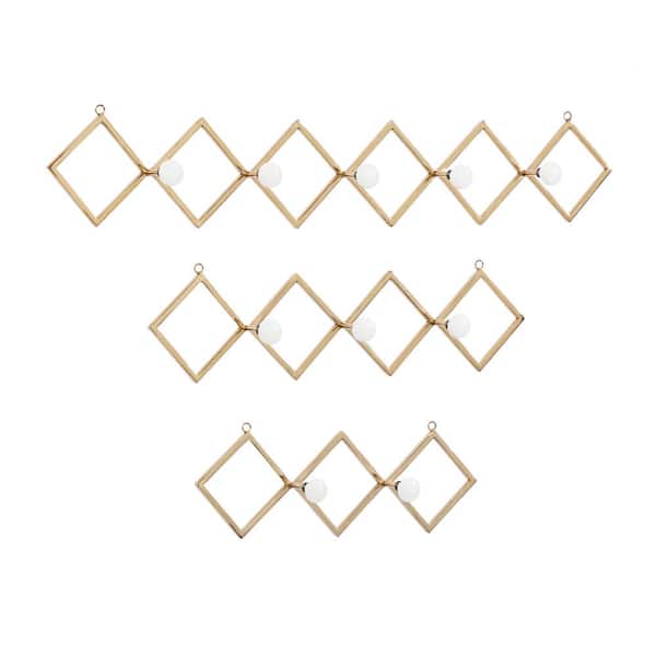 Zimlay Set of 3 Gold Metal Glam Wall Hook 46300