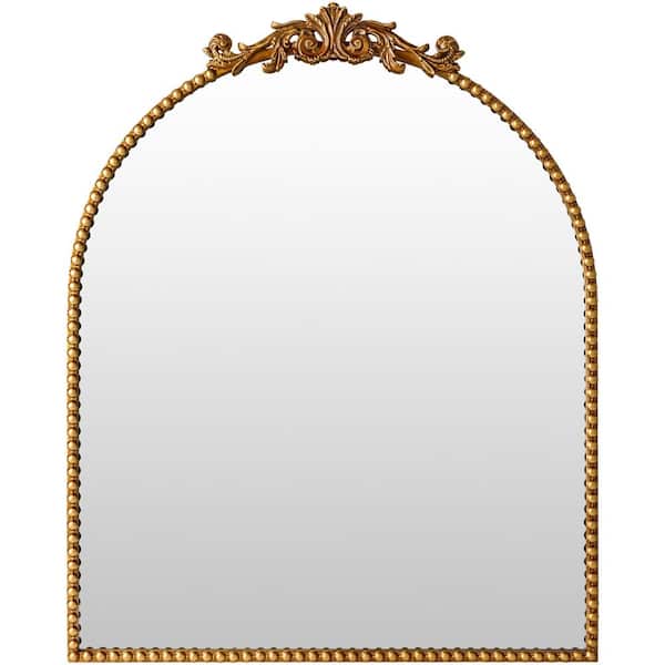 Livabliss Koa 36 in. H x 29 in. W Gold Framed Decorative Mirror