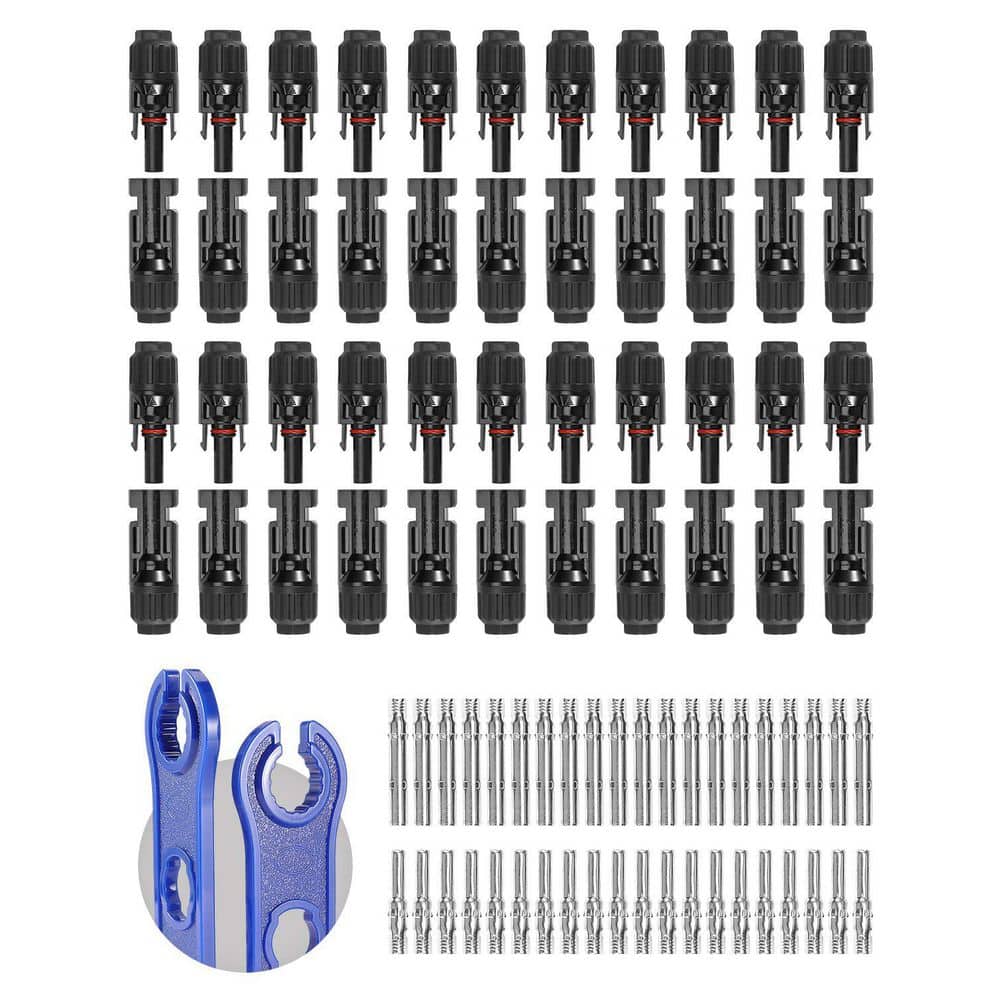 44 Pack Black Solar IP67 Waterproof Connector with Spanners, Roof Safety Tool, Tinned Copper Conductor Pin price history on PriceWatchPro